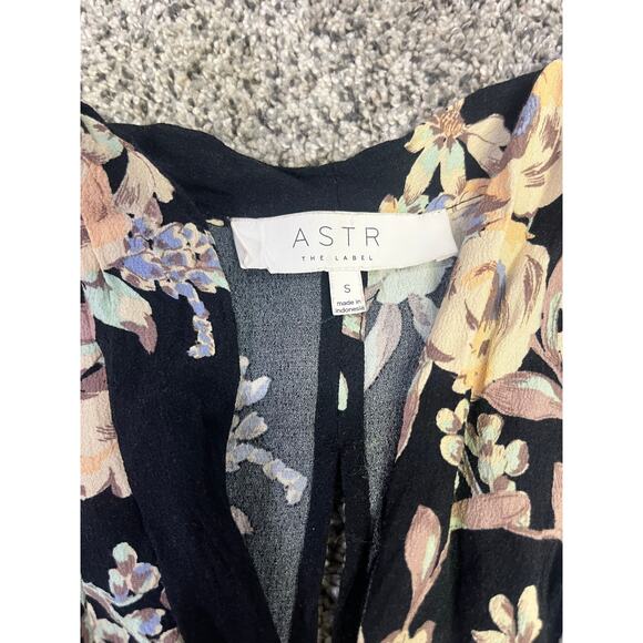 ASTR The Label Faux Wrap Black Floral High Low Maxi Dress Womens L Wedding - Picture 6 of 13